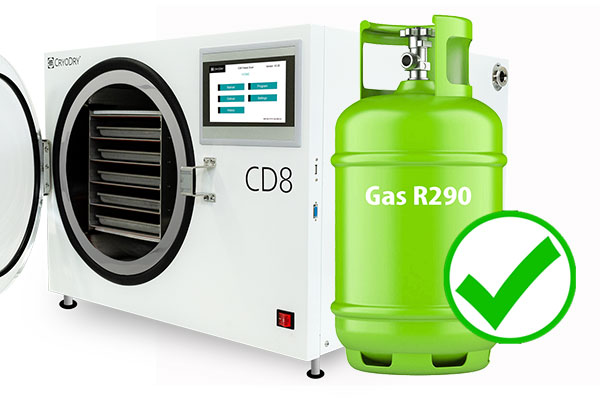 R290 refrigerant in freeze dryings CD8 CryoDry Freeze Dryer