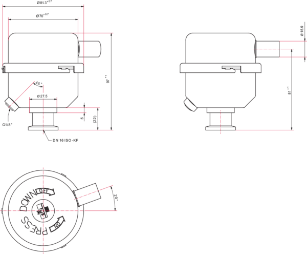 Oil mist separator for rotary vane pumps dimensions