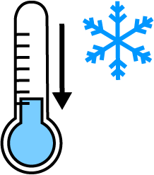 Thermometer and Ice Crystal Icon (Smaller) Thermometer anad Ice Crystal Icon